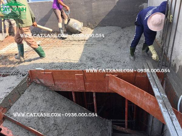 công tác đổ sàn lầu 2