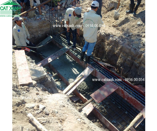 thi công phần móng phần biệt thự